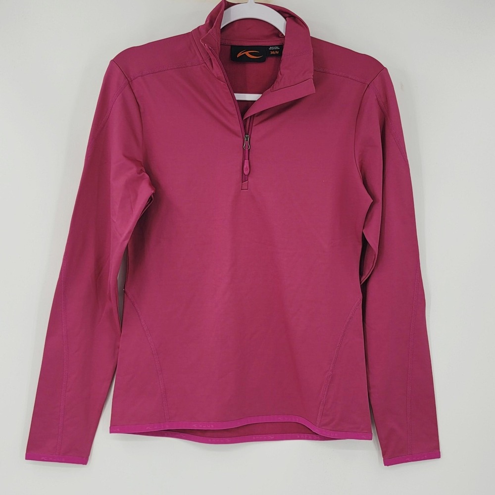 KJUS Pullover Womens Medium 38 Pink 1/4 Zip Long Sleeve Stretch Athletic Top